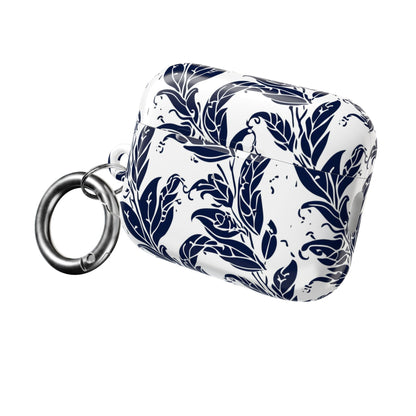 Floral Navy Vine AirPod Case — Blue Botanical Protective Cover - DIGITAL X
