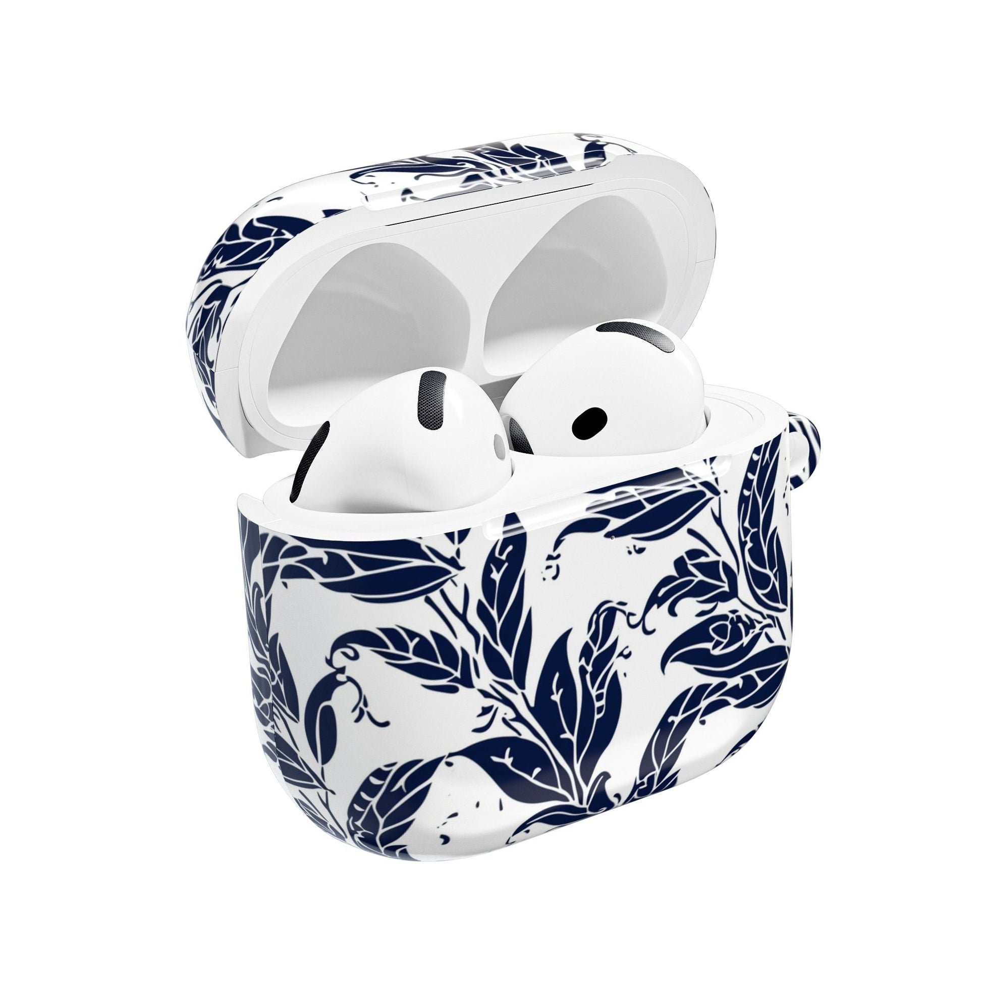 Floral Navy Vine AirPod Case — Blue Botanical Protective Cover - DIGITAL X