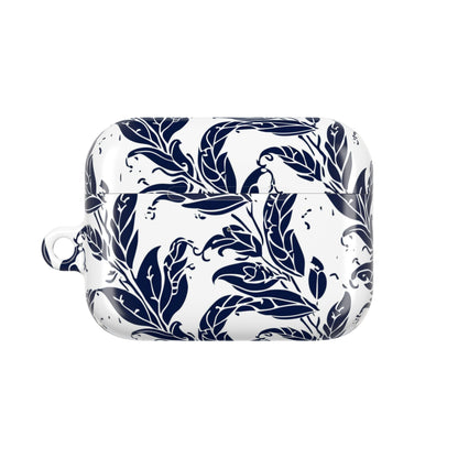 Floral Navy Vine AirPod Case — Blue Botanical Protective Cover - DIGITAL X