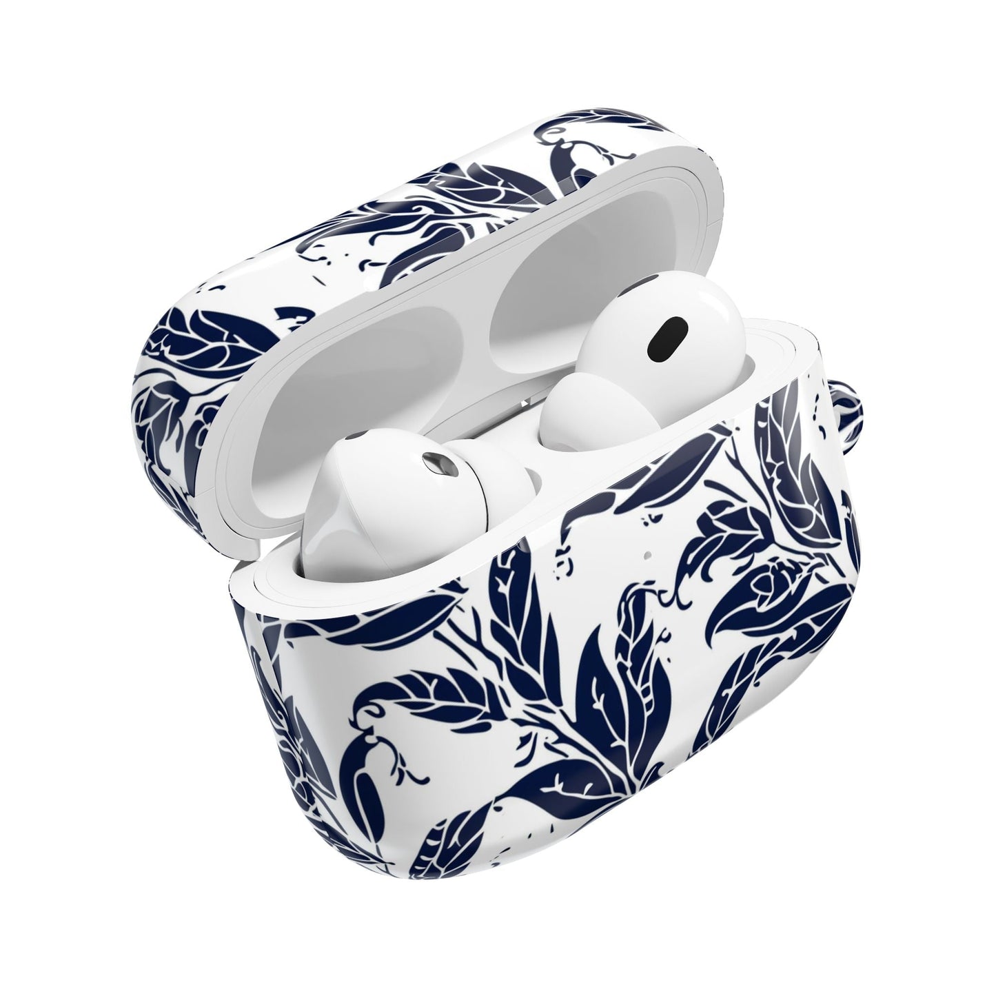 Floral Navy Vine AirPod Case — Blue Botanical Protective Cover - DIGITAL X