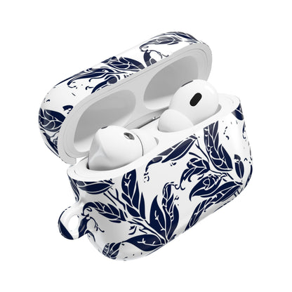 Floral Navy Vine AirPod Case — Blue Botanical Protective Cover - DIGITAL X