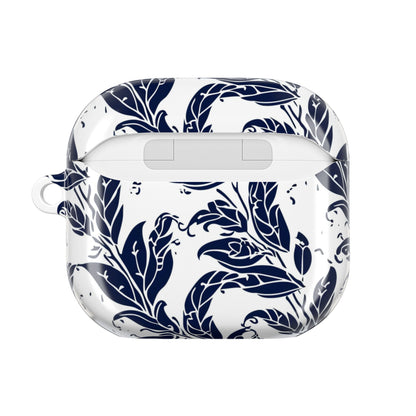 Floral Navy Vine AirPod Case — Blue Botanical Protective Cover - DIGITAL X