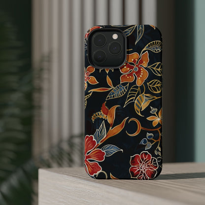 Floral Nightfall Magnetic Impact Phone Case — Protective Magnetic Floral iPhone Cover - DIGITAL X