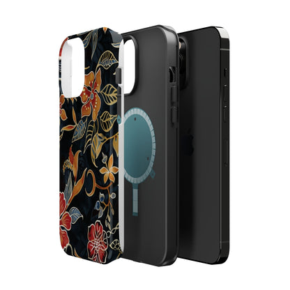 Floral Nightfall Magnetic Impact Phone Case — Protective Magnetic Floral iPhone Cover - DIGITAL X