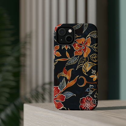 Floral Nightfall Magnetic Impact Phone Case — Protective Magnetic Floral iPhone Cover - DIGITAL X