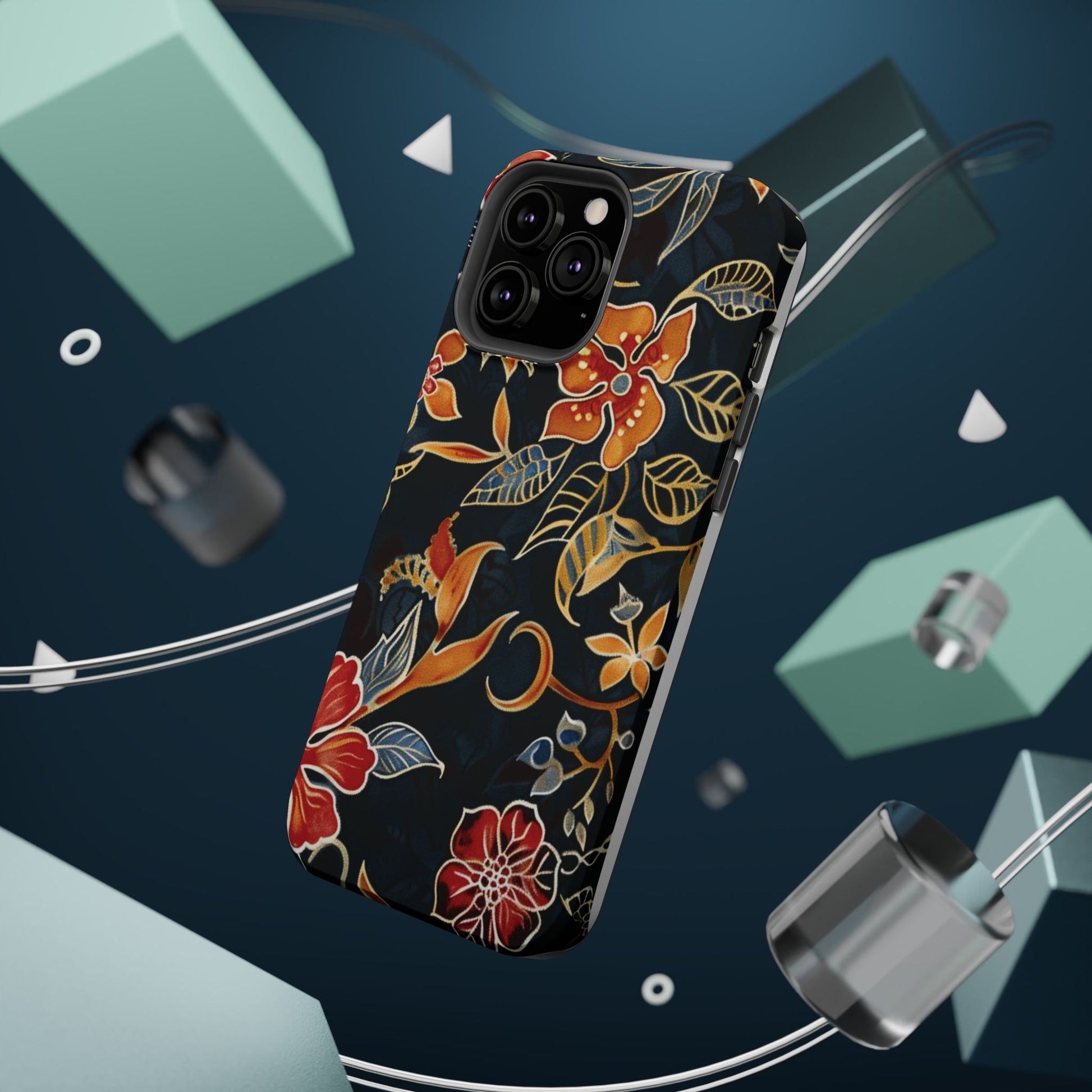 Floral Nightfall Magnetic Impact Phone Case — Protective Magnetic Floral iPhone Cover - DIGITAL X