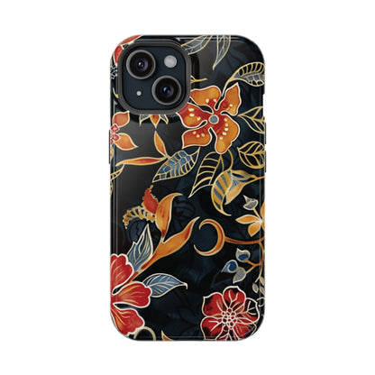 Floral Nightfall Magnetic Impact Phone Case — Protective Magnetic Floral iPhone Cover - DIGITAL X