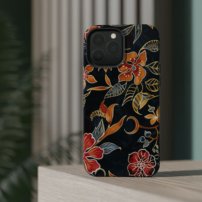 Floral Nightfall Magnetic Impact Phone Case — Protective Magnetic Floral iPhone Cover - DIGITAL X