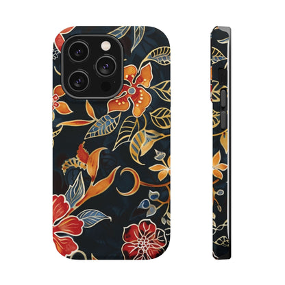 Floral Nightfall Magnetic Impact Phone Case — Protective Magnetic Floral iPhone Cover - DIGITAL X