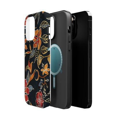 Floral Nightfall Magnetic Impact Phone Case — Protective Magnetic Floral iPhone Cover - DIGITAL X