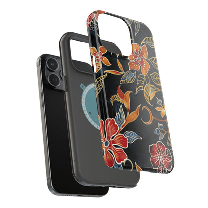Floral Nightfall Magnetic Impact Phone Case — Protective Magnetic Floral iPhone Cover - DIGITAL X
