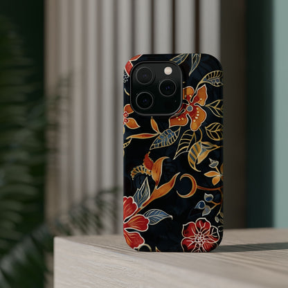 Floral Nightfall Magnetic Impact Phone Case — Protective Magnetic Floral iPhone Cover - DIGITAL X