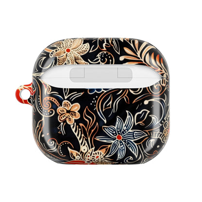 Floral Noir AirPod Case — Black Vintage Flower Protective Cover - DIGITAL X
