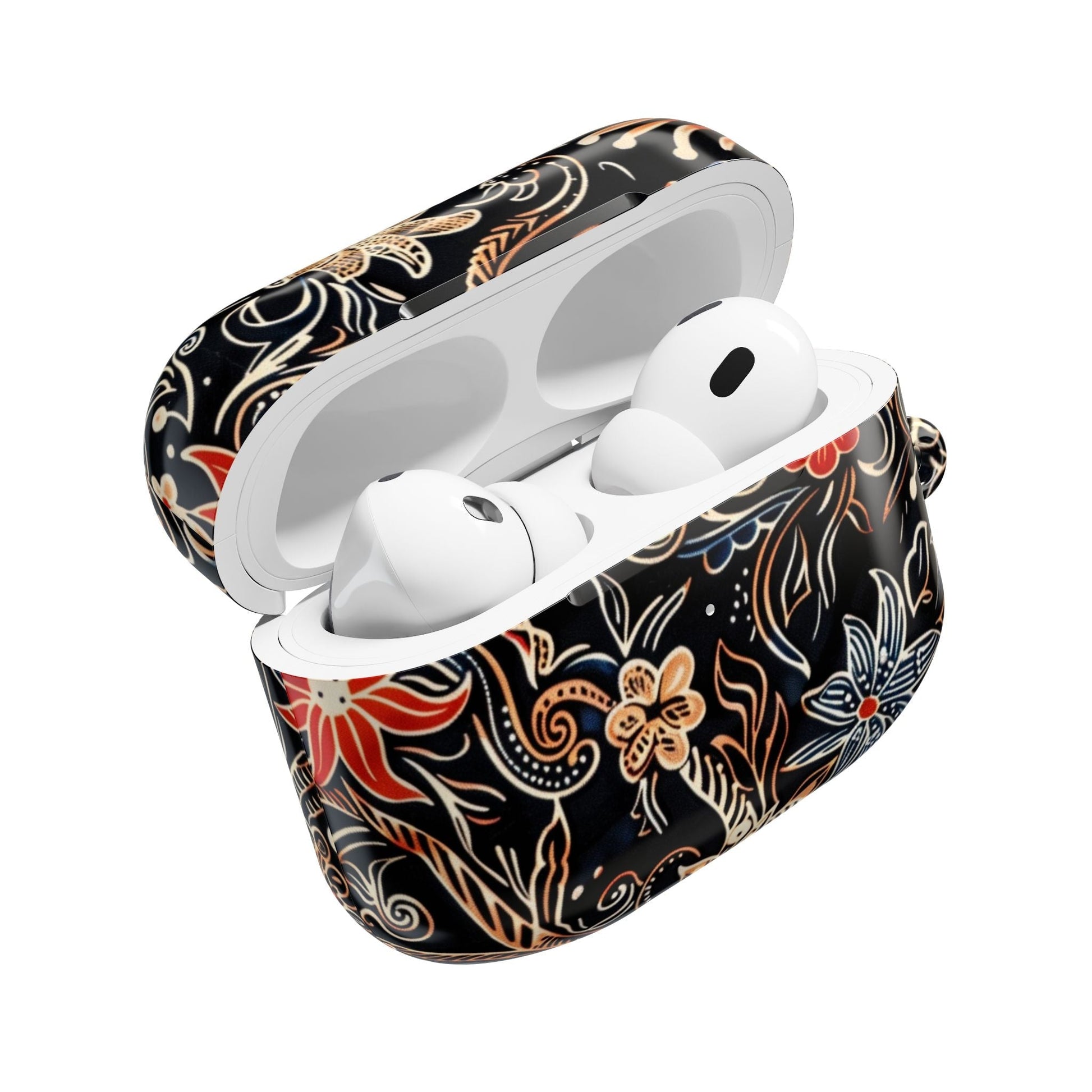 Floral Noir AirPod Case — Black Vintage Flower Protective Cover - DIGITAL X