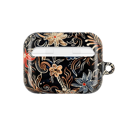 Floral Noir AirPod Case — Black Vintage Flower Protective Cover - DIGITAL X