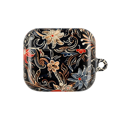 Floral Noir AirPod Case — Black Vintage Flower Protective Cover - DIGITAL X