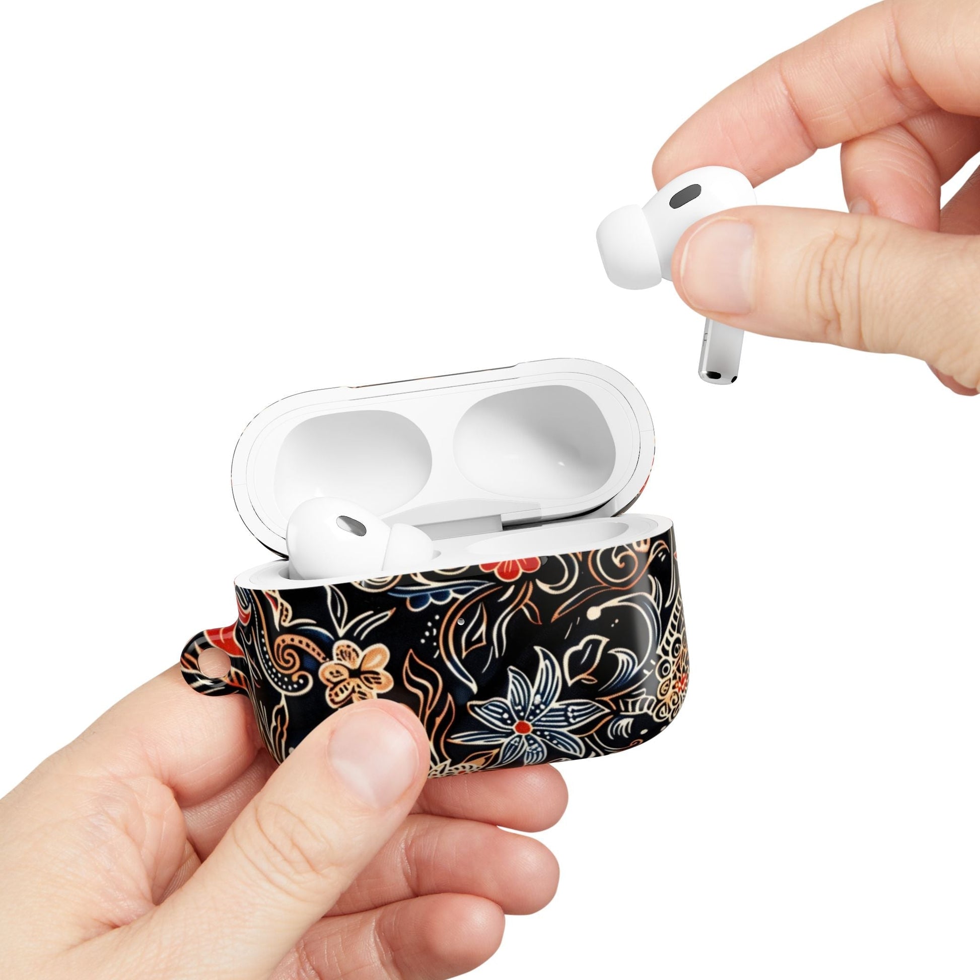 Floral Noir AirPod Case — Black Vintage Flower Protective Cover - DIGITAL X