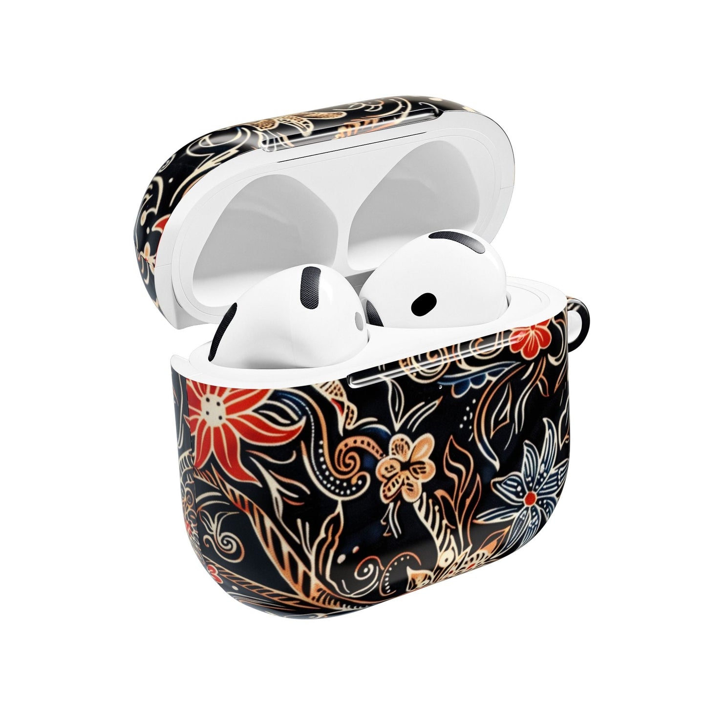 Floral Noir AirPod Case — Black Vintage Flower Protective Cover - DIGITAL X