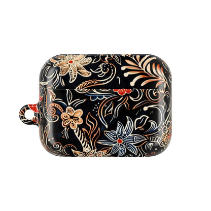 Floral Noir AirPod Case — Black Vintage Flower Protective Cover - DIGITAL X