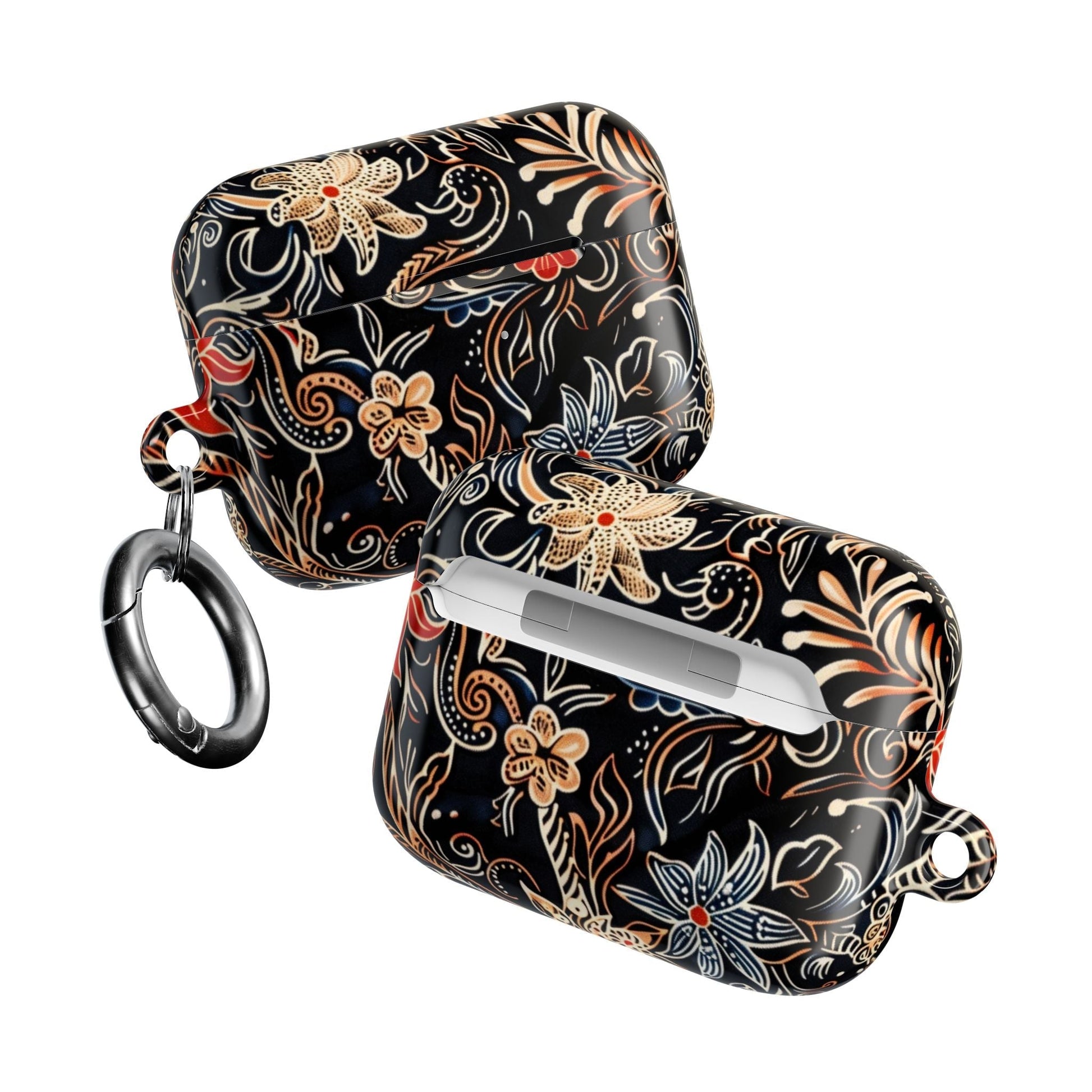 Floral Noir AirPod Case — Black Vintage Flower Protective Cover - DIGITAL X