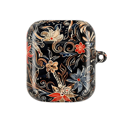 Floral Noir AirPod Case — Black Vintage Flower Protective Cover - DIGITAL X
