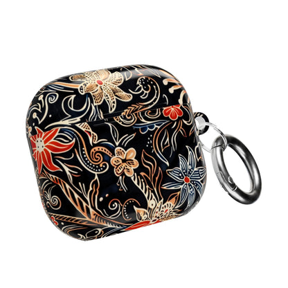 Floral Noir AirPod Case — Black Vintage Flower Protective Cover - DIGITAL X