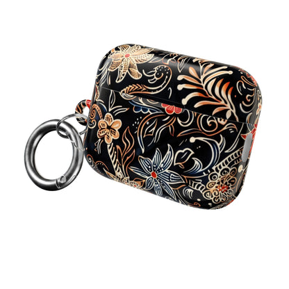 Floral Noir AirPod Case — Black Vintage Flower Protective Cover - DIGITAL X