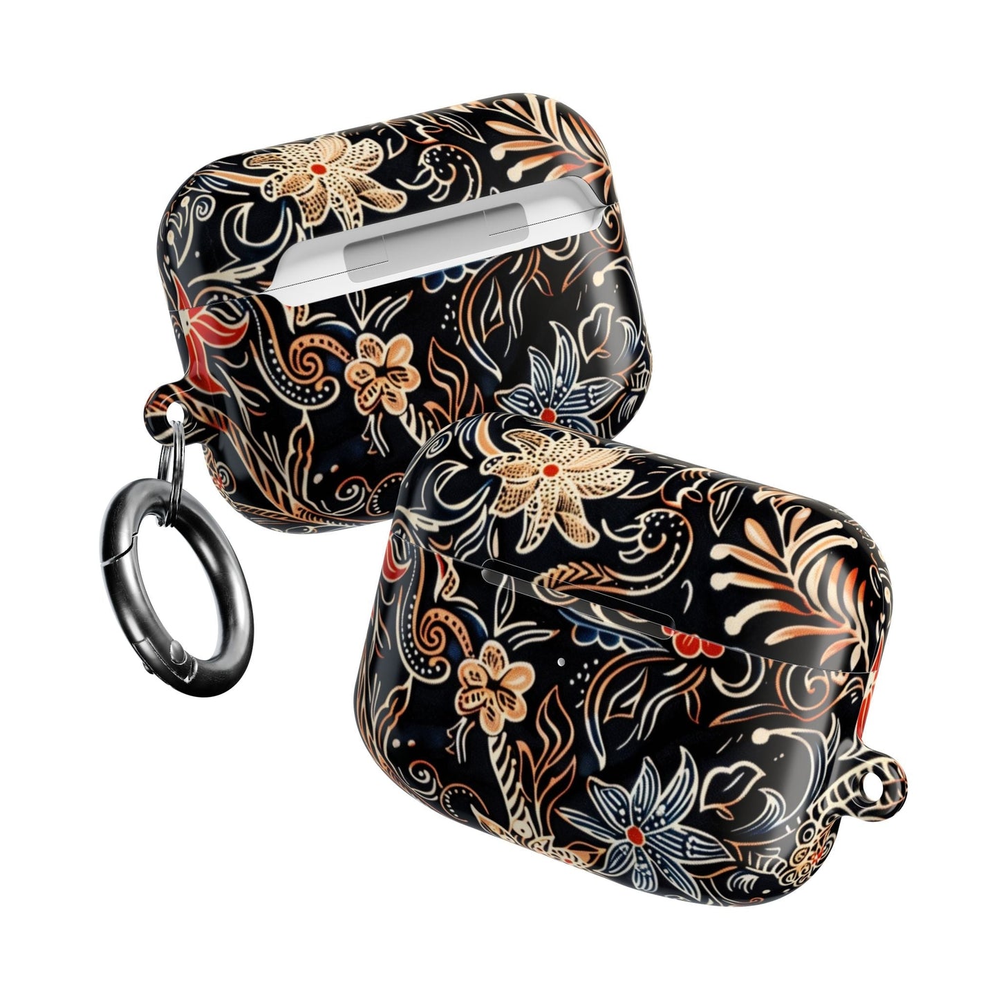 Floral Noir AirPod Case — Black Vintage Flower Protective Cover - DIGITAL X