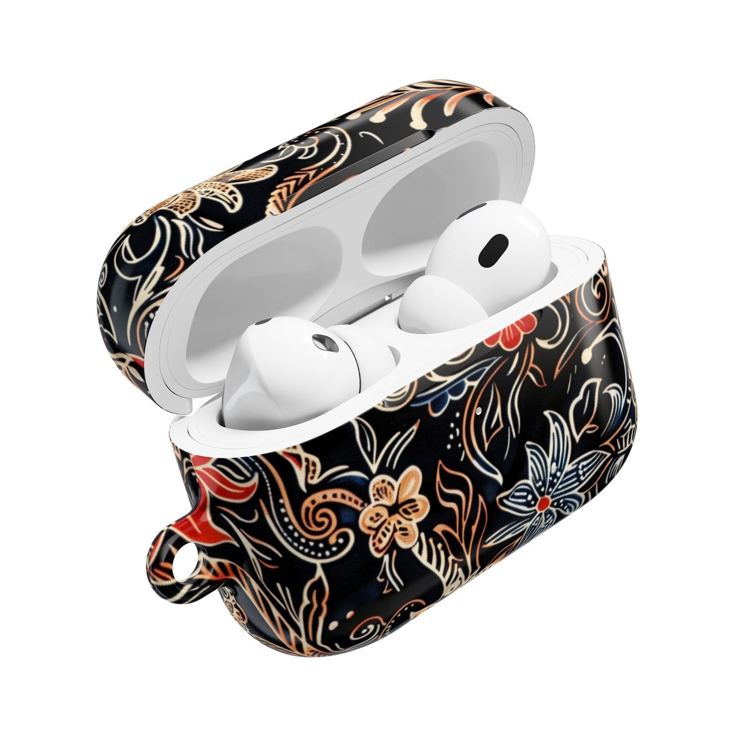 Floral Noir AirPod Case — Black Vintage Flower Protective Cover - DIGITAL X