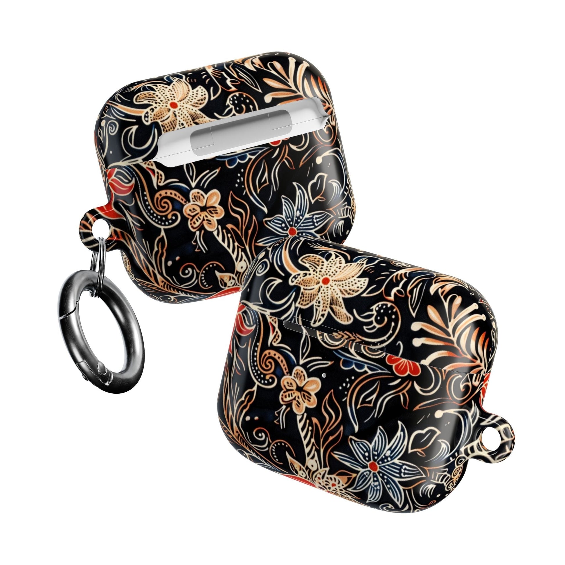 Floral Noir AirPod Case — Black Vintage Flower Protective Cover - DIGITAL X
