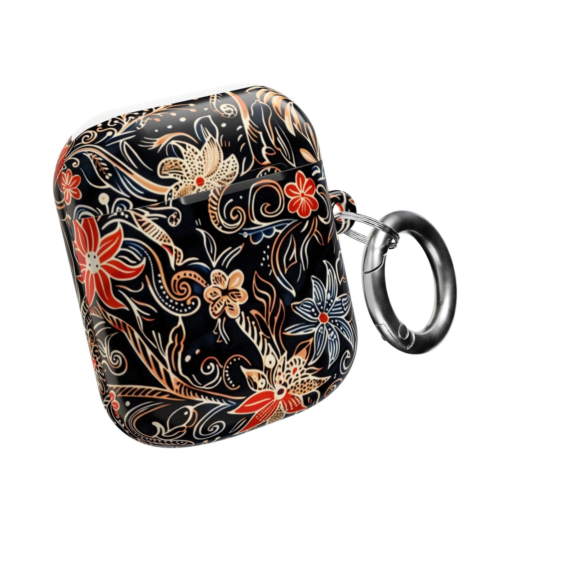 Floral Noir AirPod Case — Black Vintage Flower Protective Cover - DIGITAL X