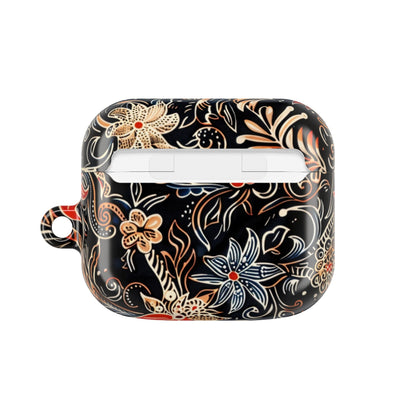 Floral Noir AirPod Case — Black Vintage Flower Protective Cover - DIGITAL X