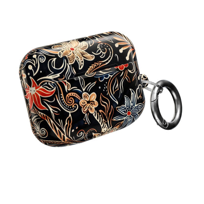 Floral Noir AirPod Case — Black Vintage Flower Protective Cover - DIGITAL X
