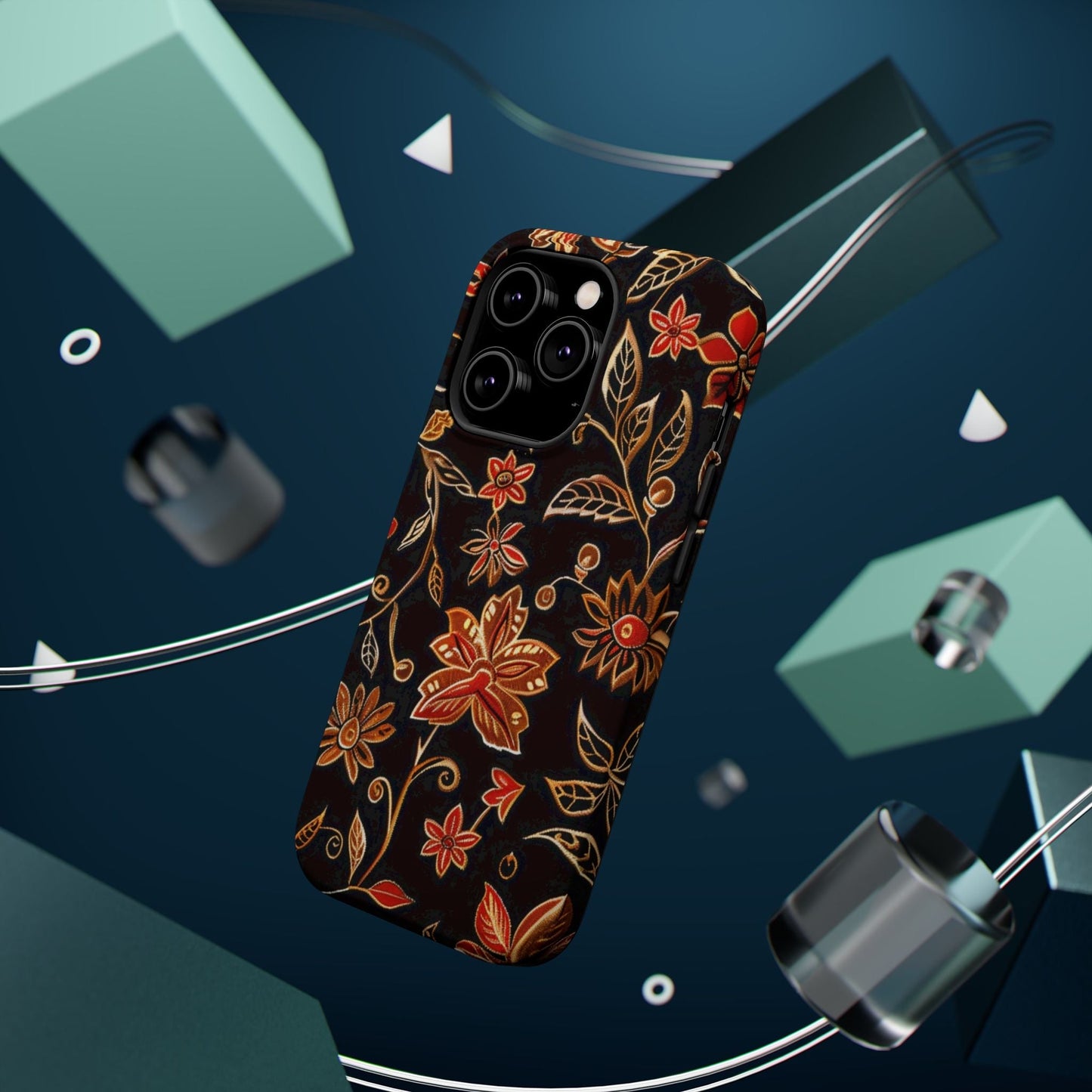 Floral Noir Magnetic Impact - Resistant Phone Case - DIGITAL X