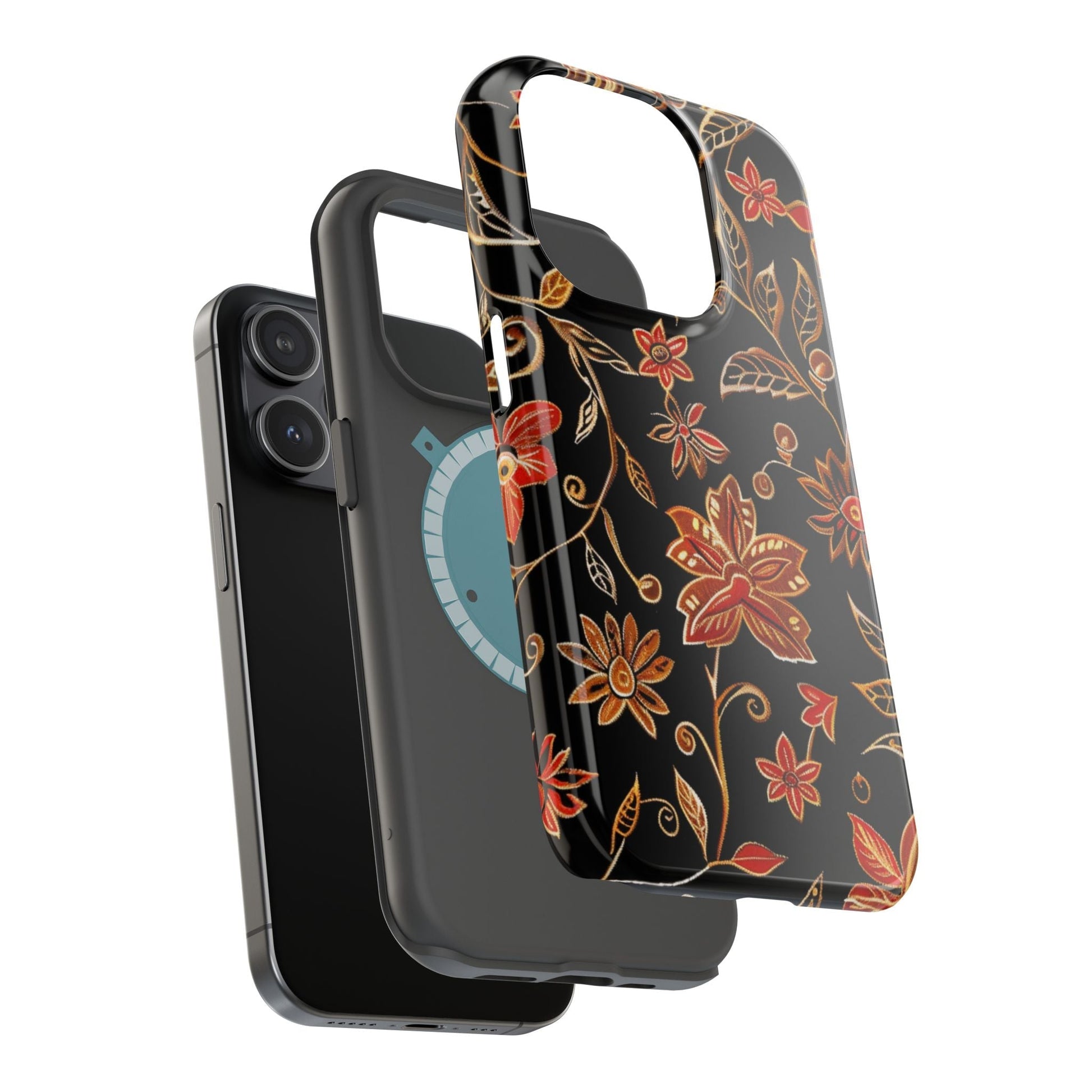 Floral Noir Magnetic Impact - Resistant Phone Case - DIGITAL X