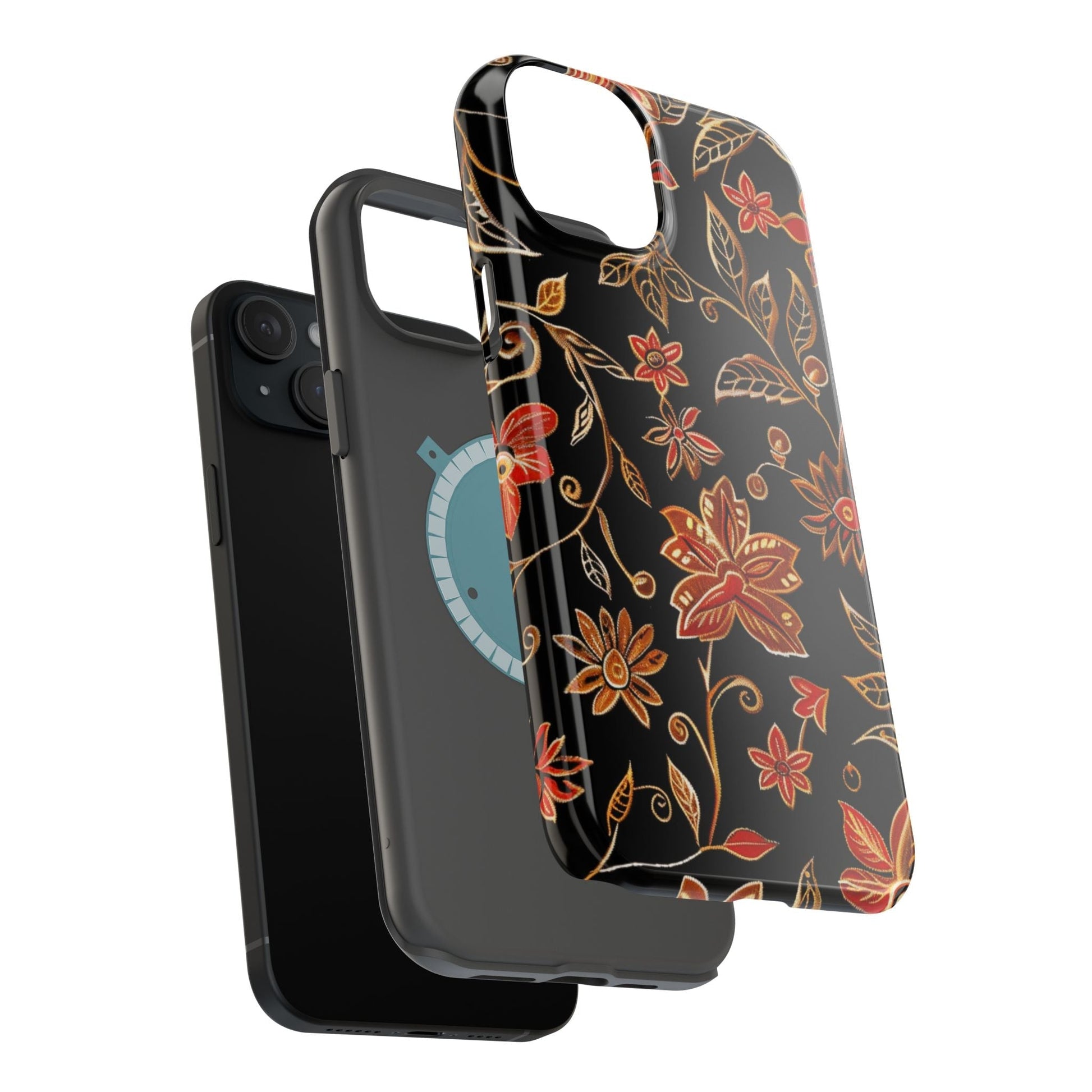 Floral Noir Magnetic Impact - Resistant Phone Case - DIGITAL X