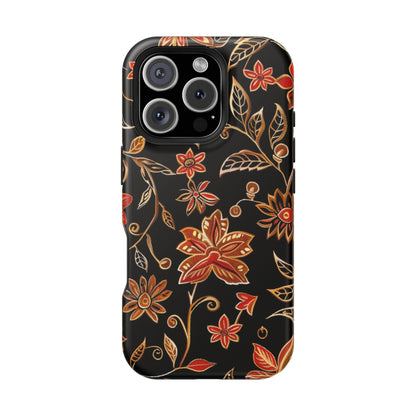 Floral Noir Magnetic Impact - Resistant Phone Case - DIGITAL X