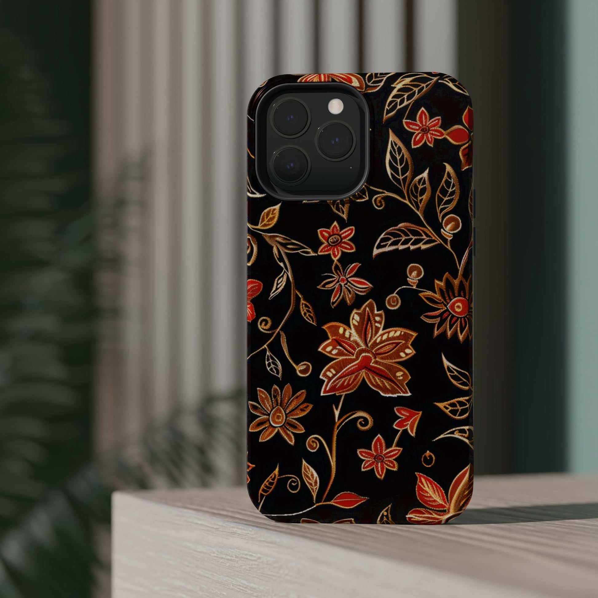 Floral Noir Magnetic Impact - Resistant Phone Case - DIGITAL X
