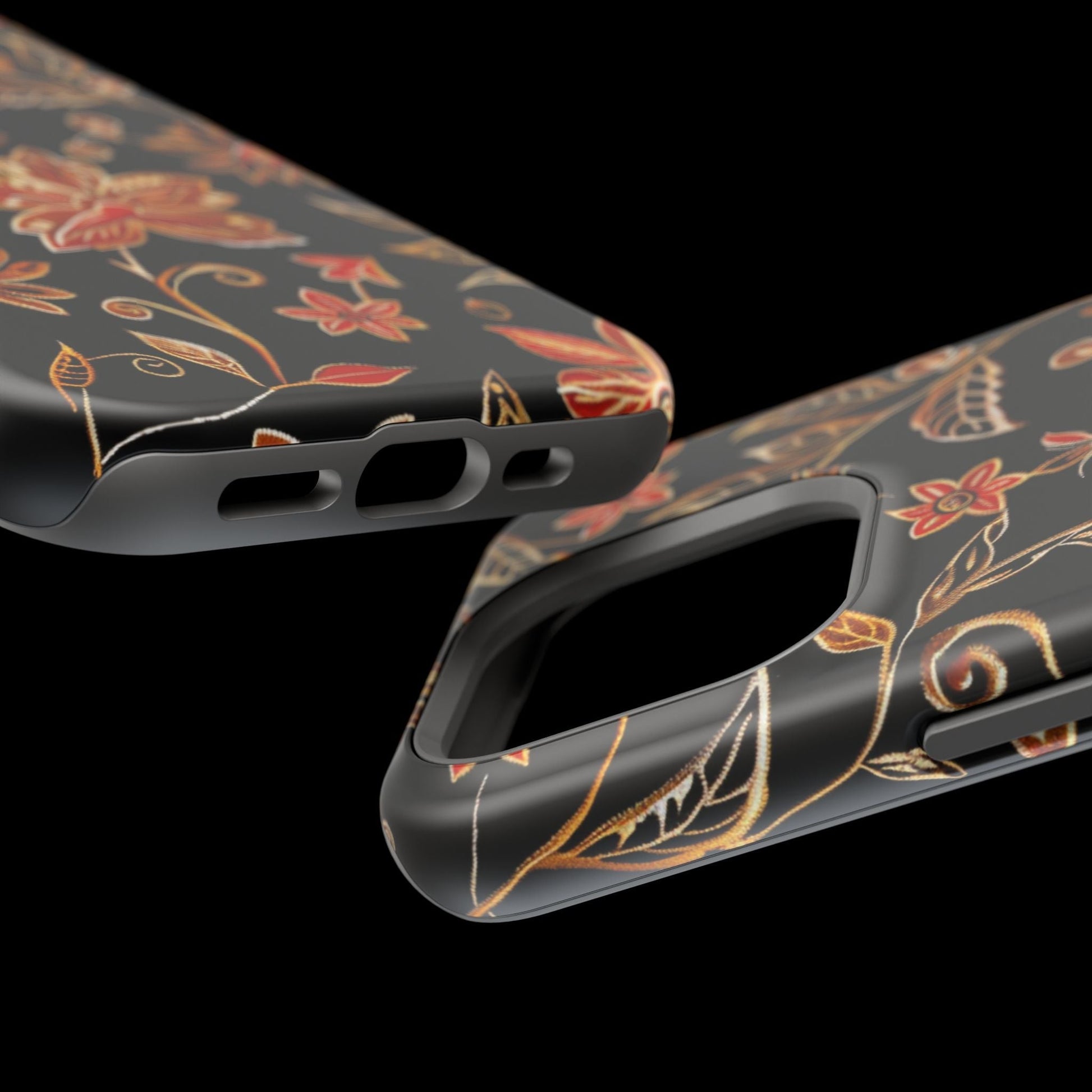 Floral Noir Magnetic Impact - Resistant Phone Case - DIGITAL X