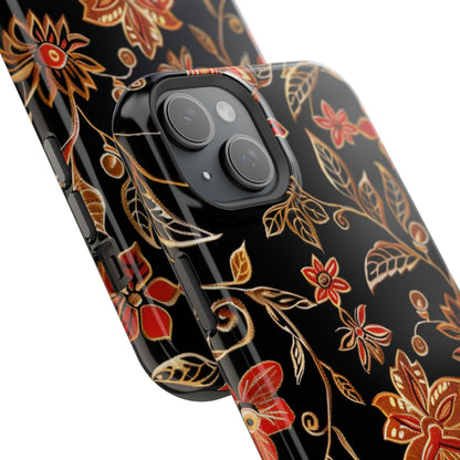 Floral Noir Magnetic Impact - Resistant Phone Case - DIGITAL X