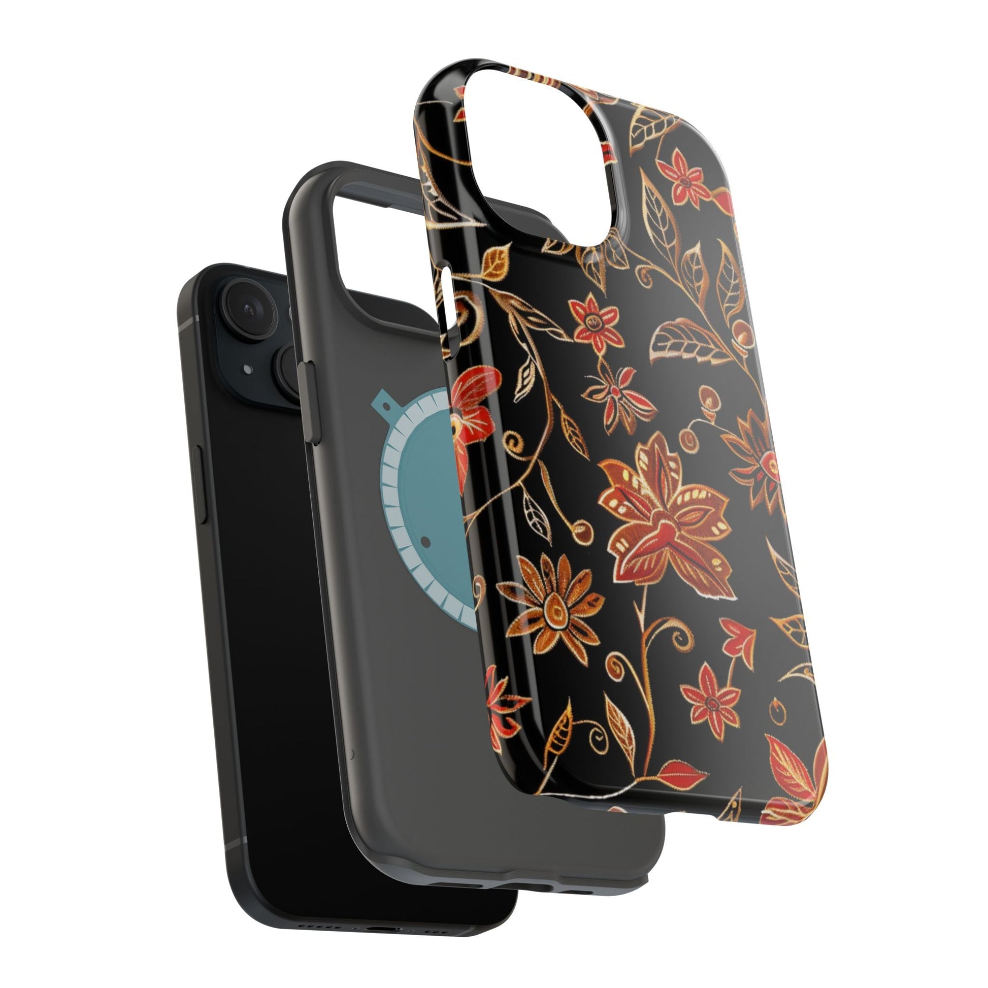 Floral Noir Magnetic Impact - Resistant Phone Case - DIGITAL X