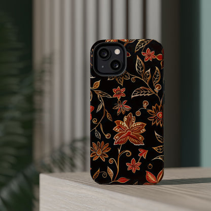 Floral Noir Magnetic Impact - Resistant Phone Case - DIGITAL X