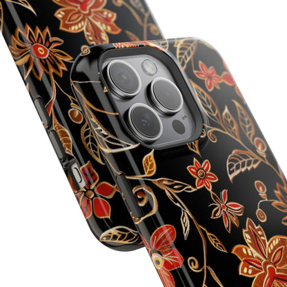 Floral Noir Magnetic Impact - Resistant Phone Case - DIGITAL X