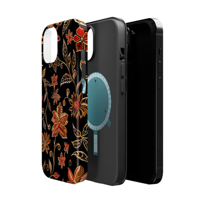 Floral Noir Magnetic Impact - Resistant Phone Case - DIGITAL X