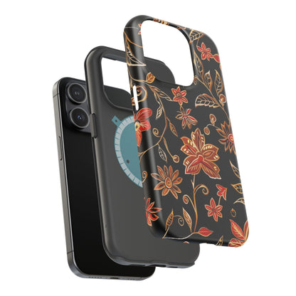Floral Noir Magnetic Impact - Resistant Phone Case - DIGITAL X