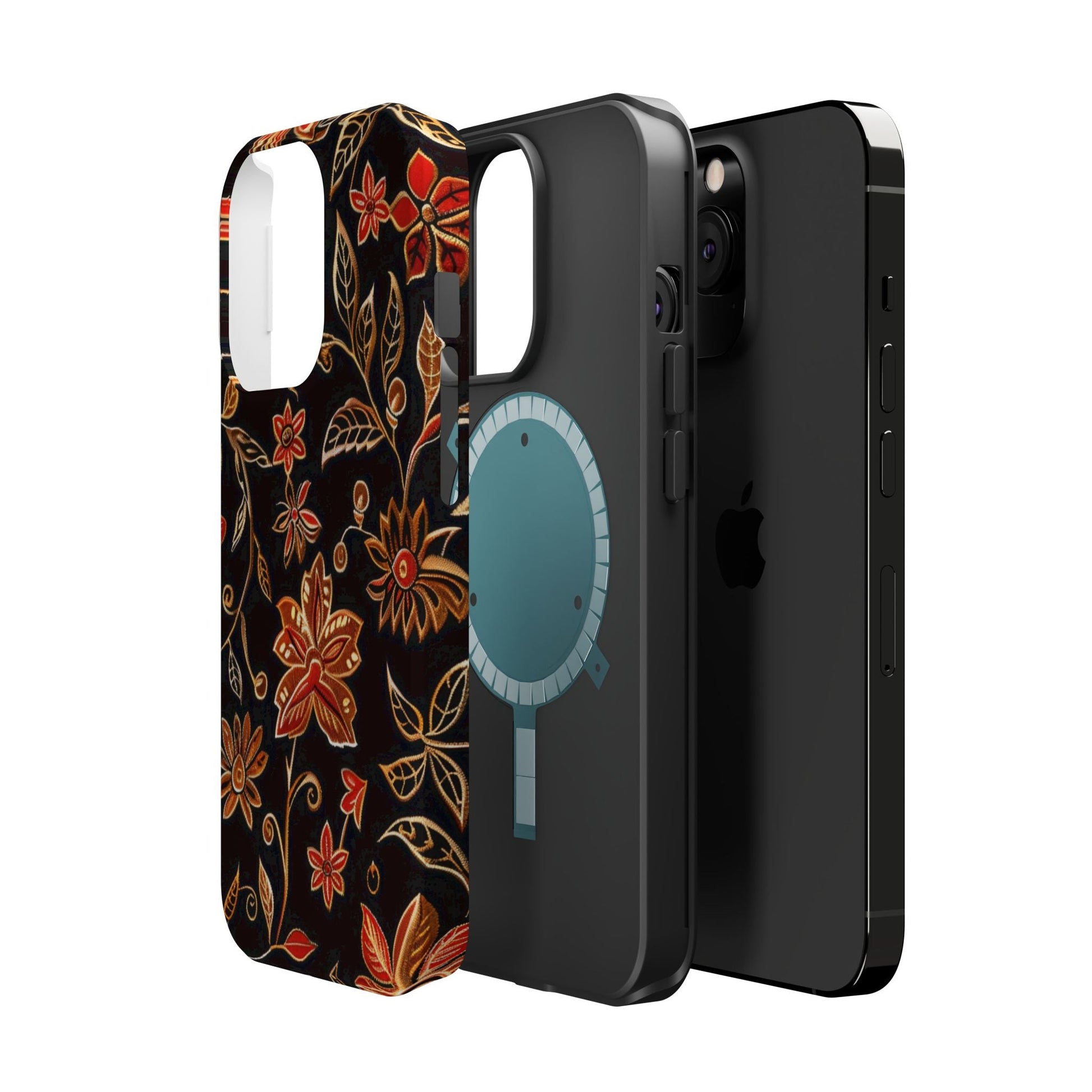 Floral Noir Magnetic Impact - Resistant Phone Case - DIGITAL X