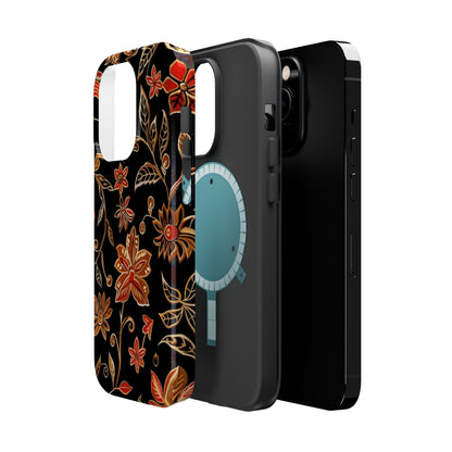 Floral Noir Magnetic Impact - Resistant Phone Case - DIGITAL X