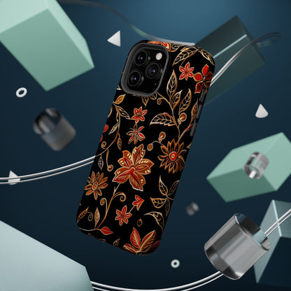 Floral Noir Magnetic Impact - Resistant Phone Case - DIGITAL X