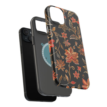 Floral Noir Magnetic Impact - Resistant Phone Case - DIGITAL X