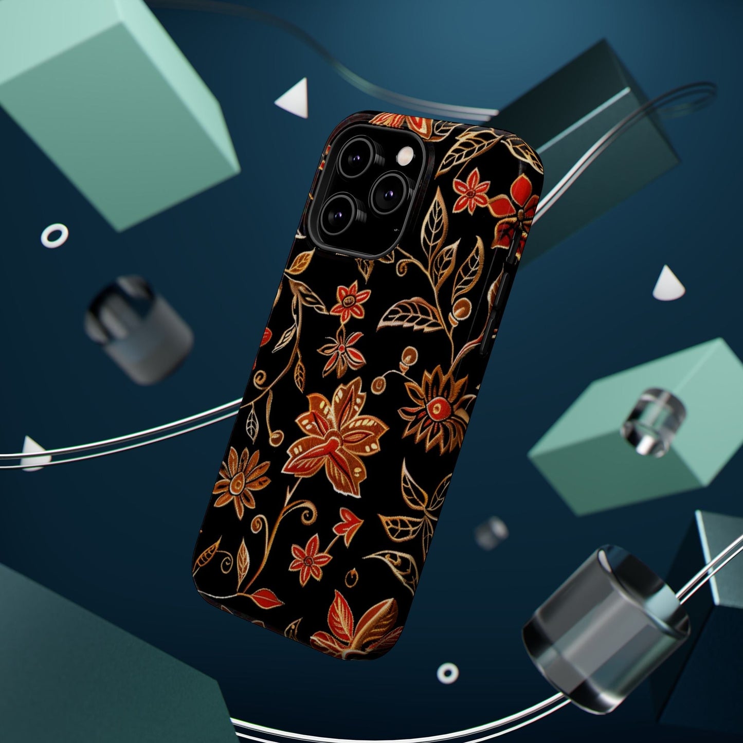 Floral Noir Magnetic Impact - Resistant Phone Case - DIGITAL X